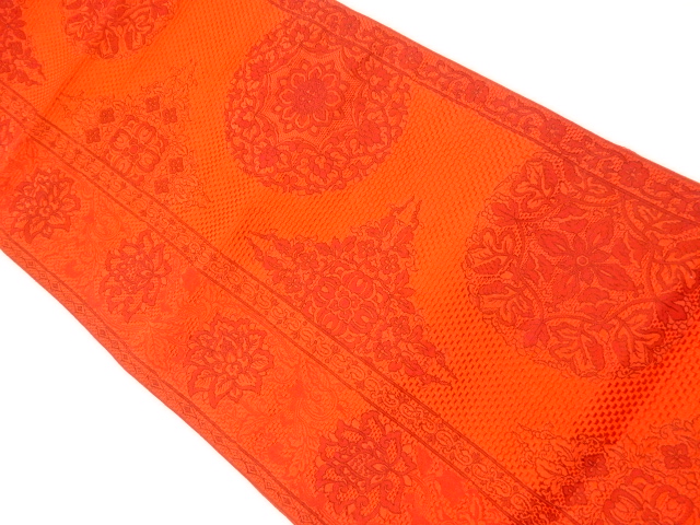 JAPANESE KIMONO / VINTAGE NAGOYA OBI / CHIKUZEN HAKATA / WOVEN FLOWER CREST